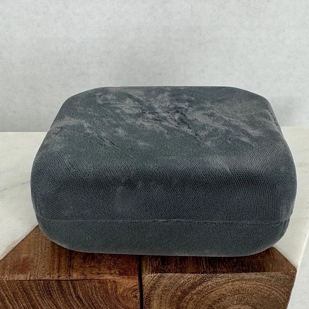 Estate Gray Velvet Travel Jewelry Box